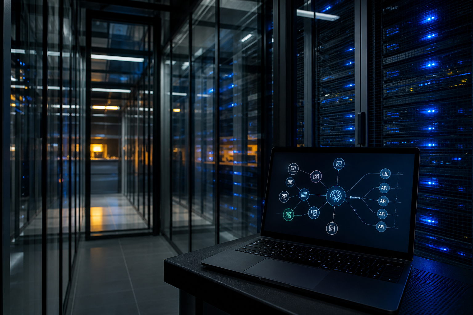 Infraestructura y servidores para agentes de inteligencia artificial conectados mediante APIs