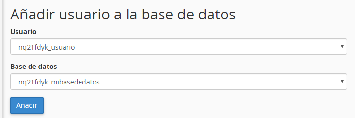 Asociar un usuario a la base de datos