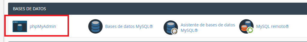 Pestaña Importar de phpMyAdmin